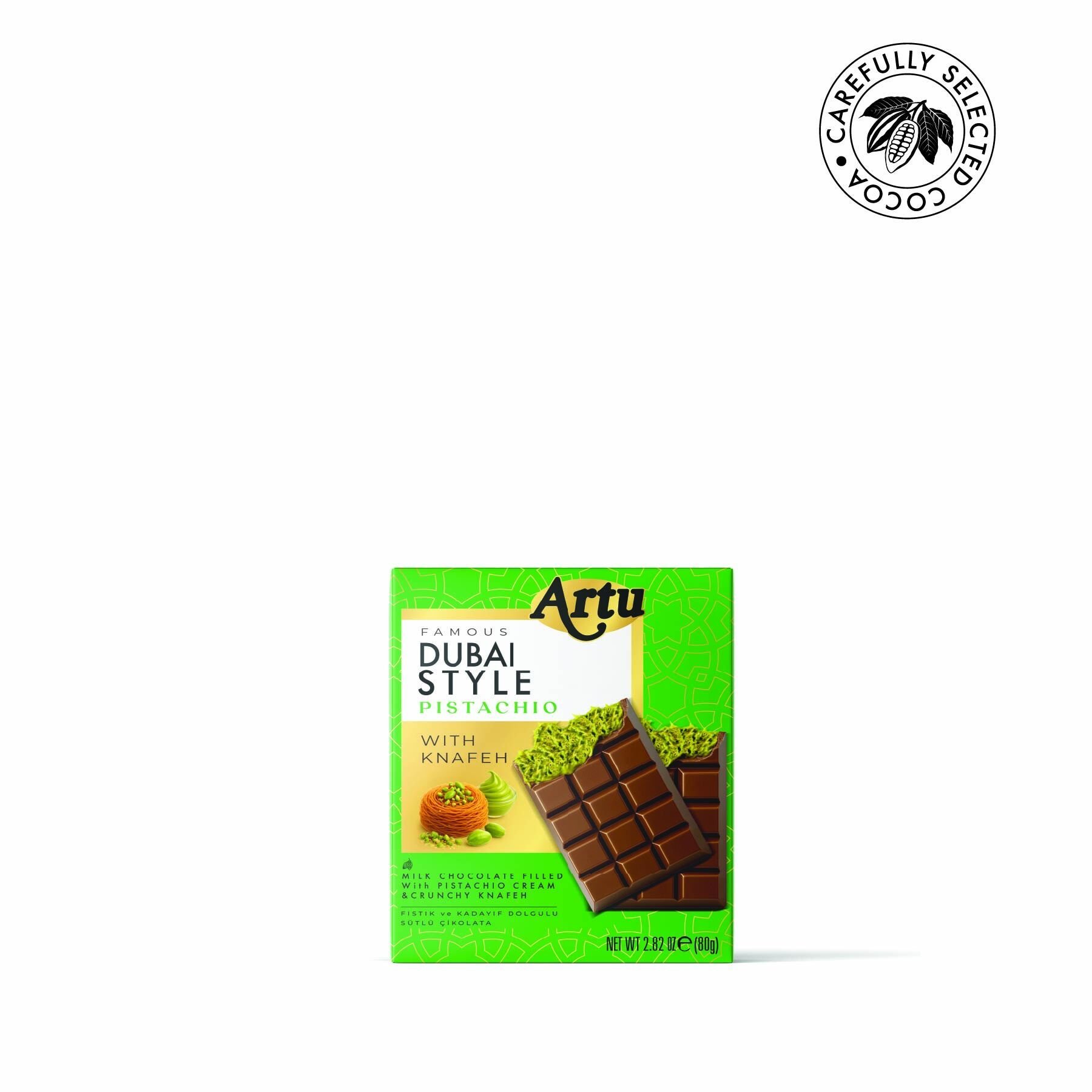 Çıtır Kadayıf ve Fıstık Krema Dolgulu Sütlü Çikolata, 80 gr