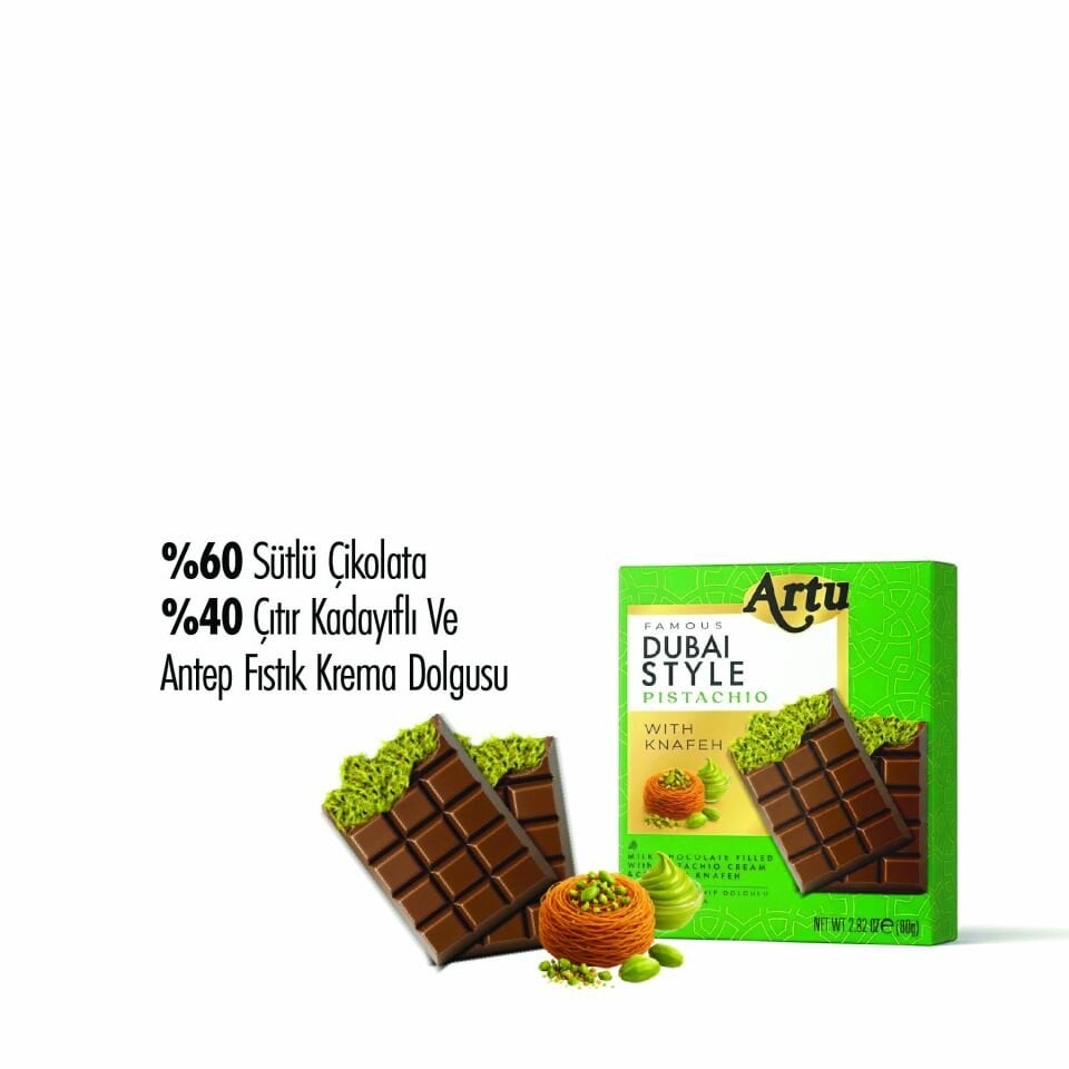 Çıtır Kadayıf ve Fıstık Krema Dolgulu Sütlü Çikolata, 80 gr (6'lı Paket)