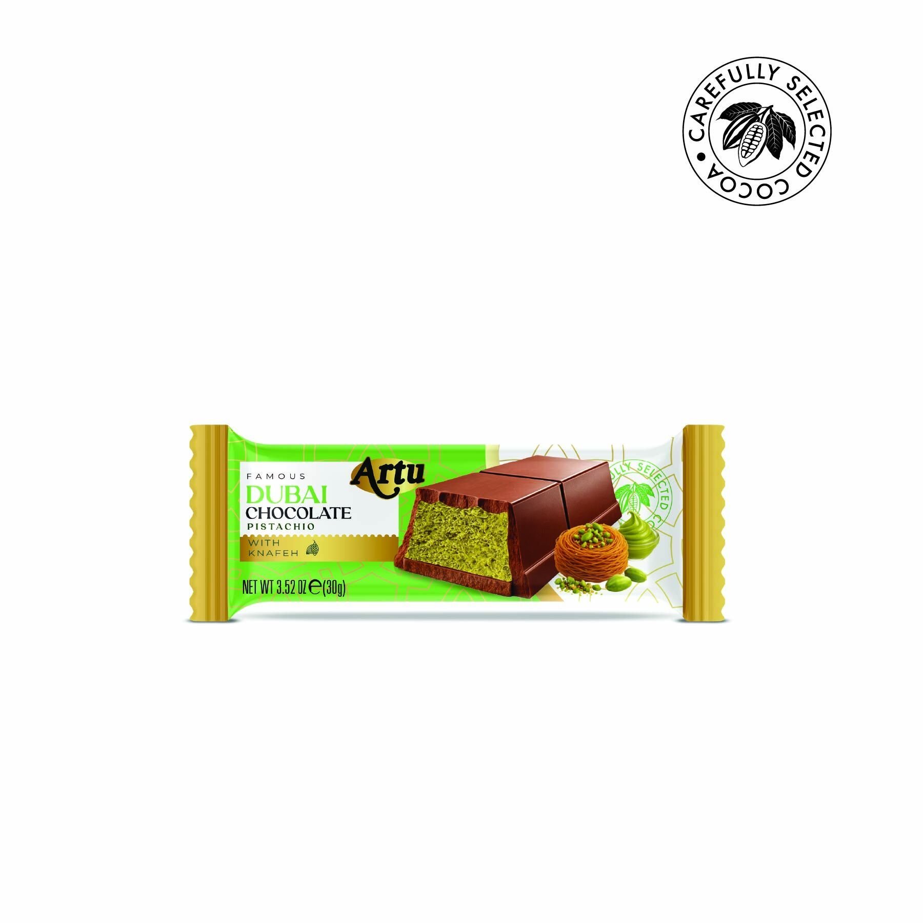 Çıtır Kadayıf ve Fıstık Krema Dolgulu Sütlü Çikolata, 30 gr