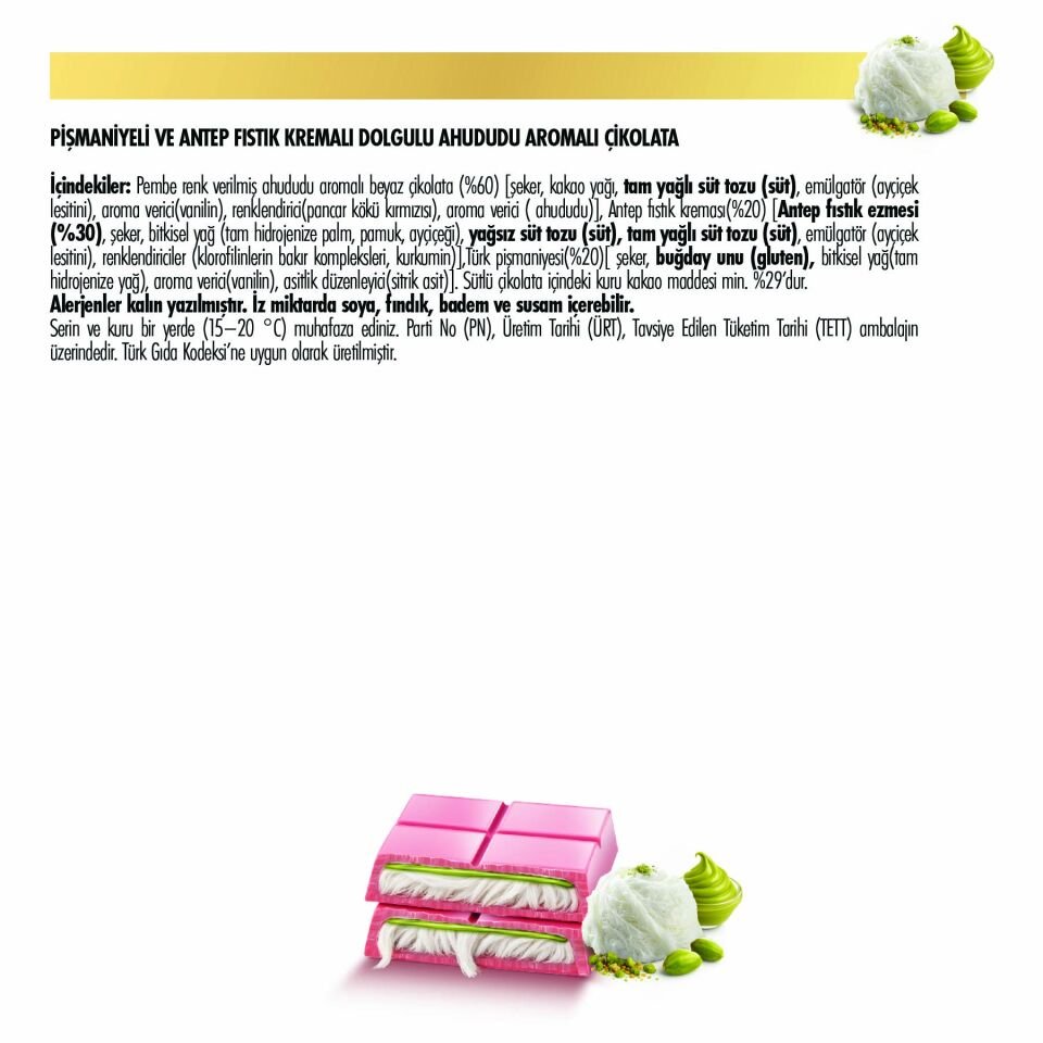 Angel Hair Antep Fıstıklı Kremalı Pişmaniye Dolgulu Ahududu Aromalı Çikolata, 165 g (6'lı Paket)