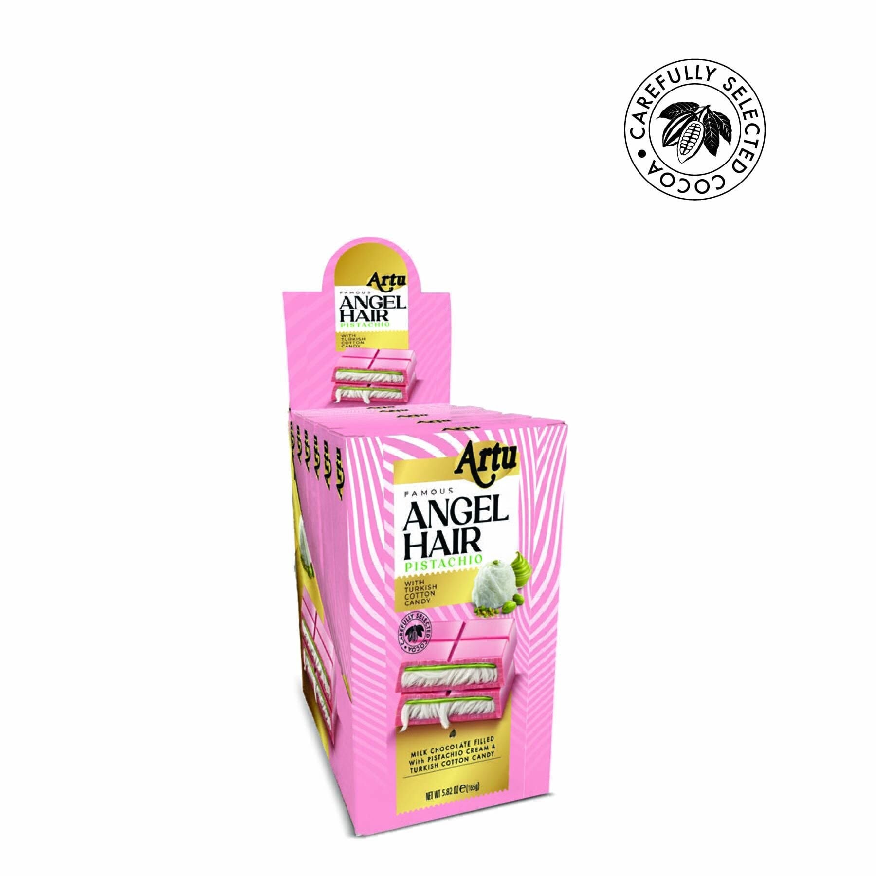 Angel Hair Antep Fıstıklı Kremalı Pişmaniye Dolgulu Ahududu Aromalı Çikolata, 165 g (6'lı Paket)