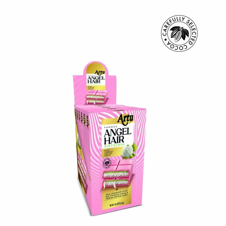 Angel Hair Antep Fıstıklı Kremalı Pişmaniye Dolgulu Ahududu Aromalı Çikolata, 165 g (6'lı Paket)