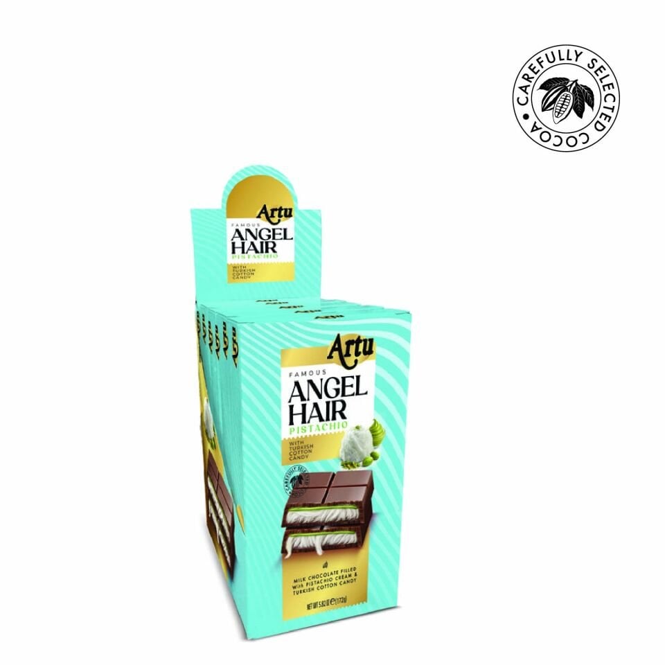 Angel Hair Antep Fıstıklı Kremalı Pişmaniye Dolgulu Sütlü Çikolata, 165 g (6'lı Paket)