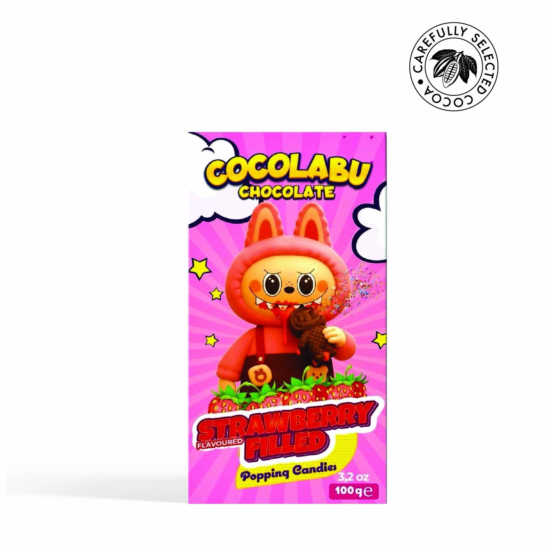 Cocolabu Çilek Aroma Dolgulu Çikolata, 100 gr