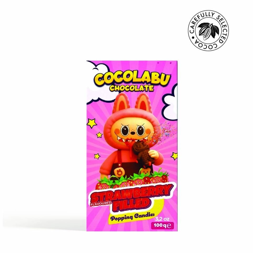 Cocolabu Çilek Aroma Dolgulu Çikolata, 100 gr