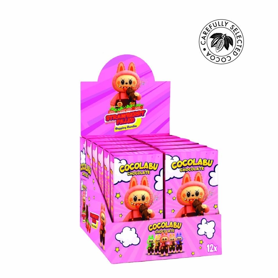 Cocolabu Çilek Aroma Dolgulu Çikolata, 100 g (12'li Paket)