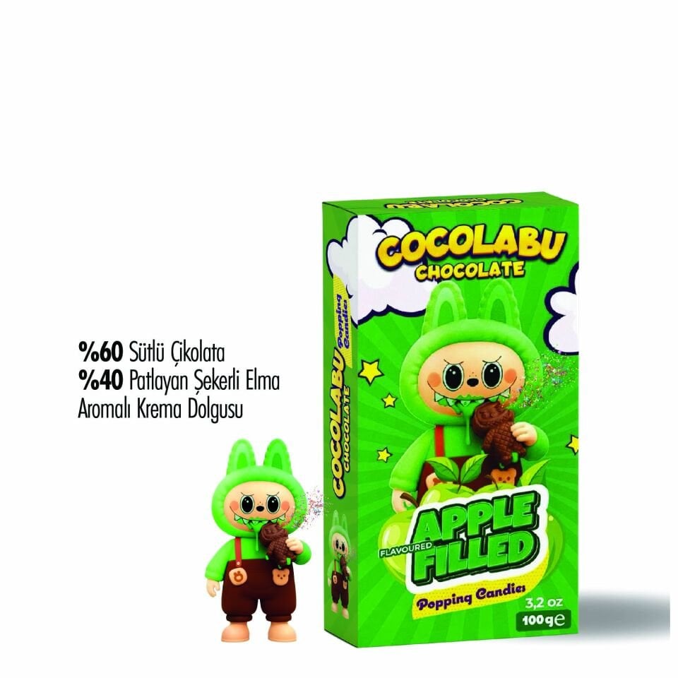 Cocolabu Elma Aroma Dolgulu Çikolata, 100 gr