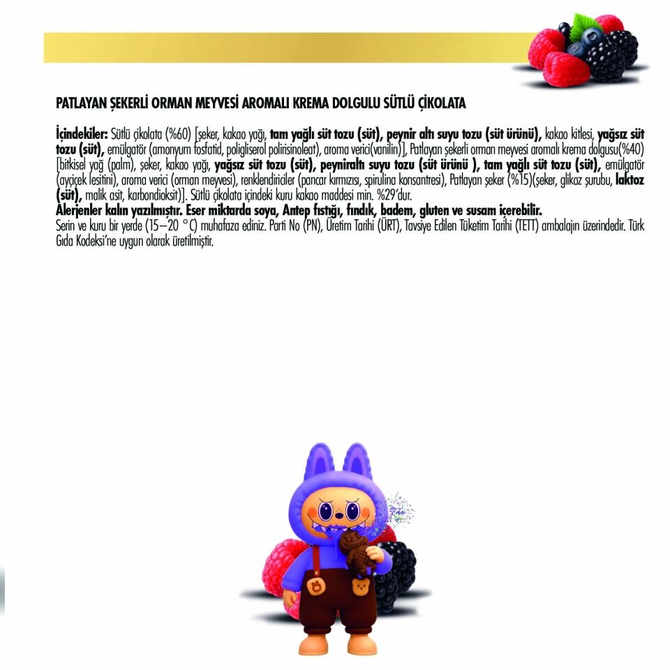 Cocolabu Orman Meyve Aromalı Dolgulu Çikolata, 100 gr