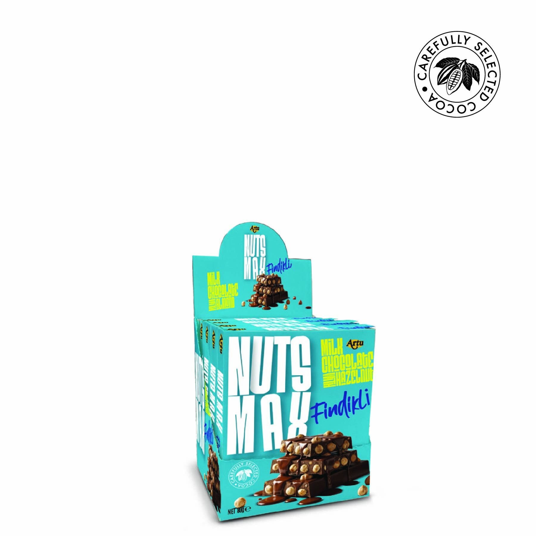 Nutsmax Fındıklı Sütlü Tablet Çikolata, 80 g (6'lı Paket)