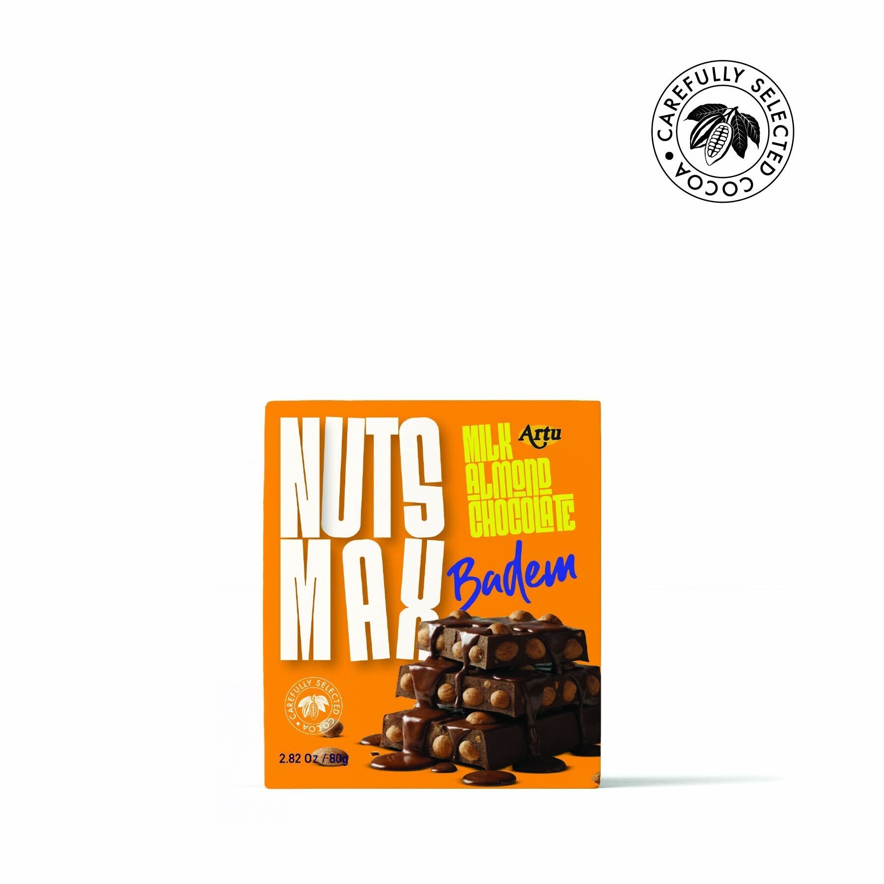 Nutsmax Bademli Sütlü Tablet Çikolata, 80 g