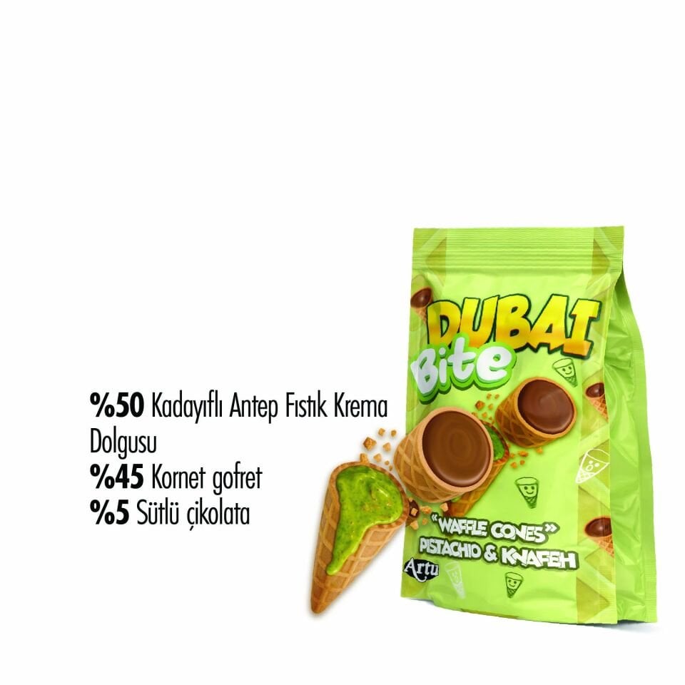 Dubai Çikolata Dolgulu Kornet, 90g