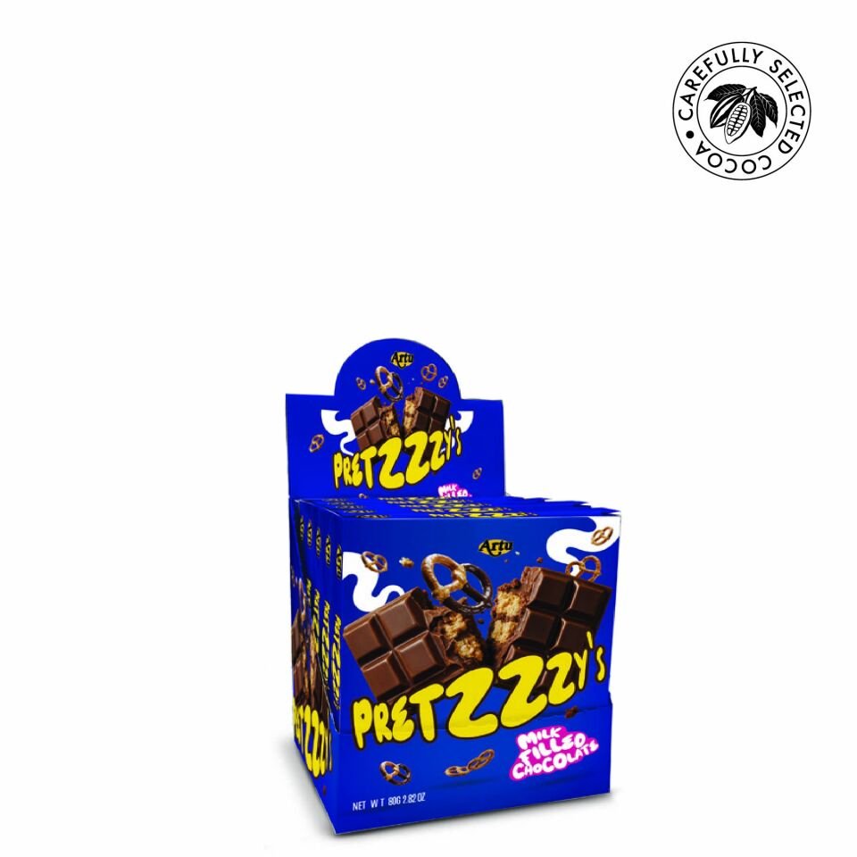 Pretzel Parçacıklı Sütlü Çikolata, 80g (6'lı Paket)