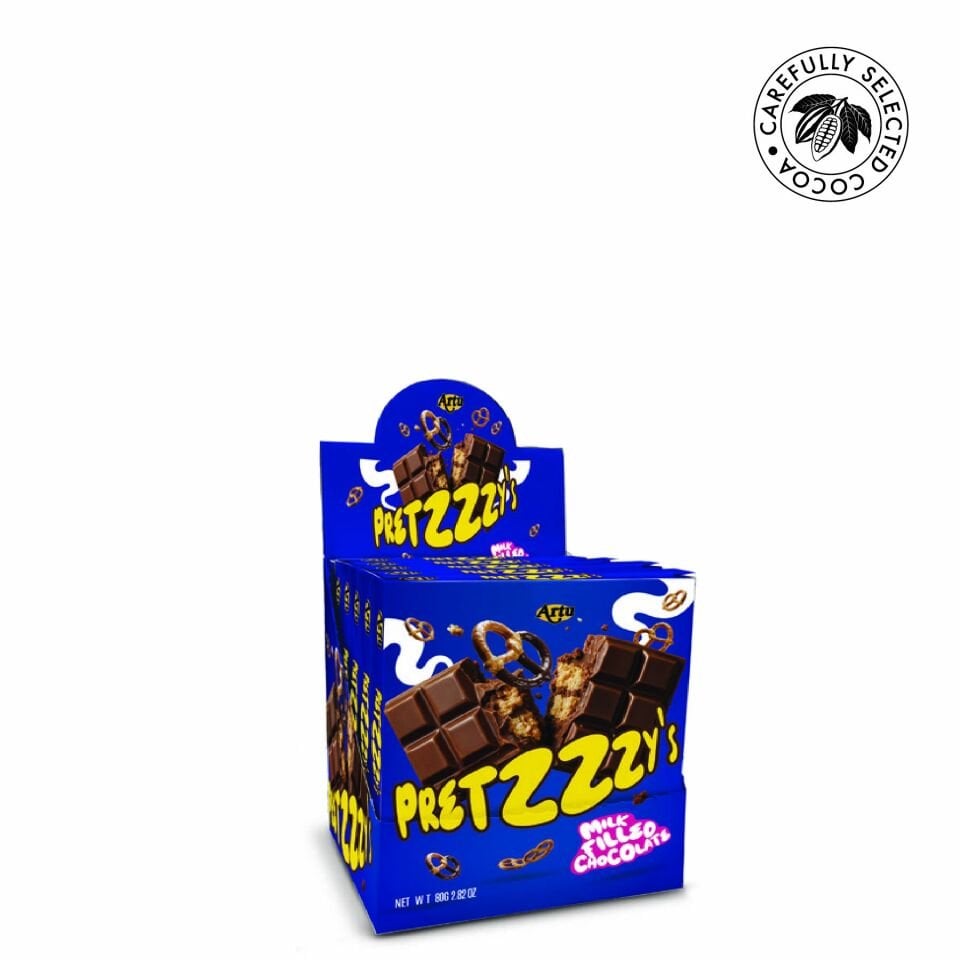 Pretzel Parçacıklı Sütlü Çikolata, 80g (6'lı Paket)
