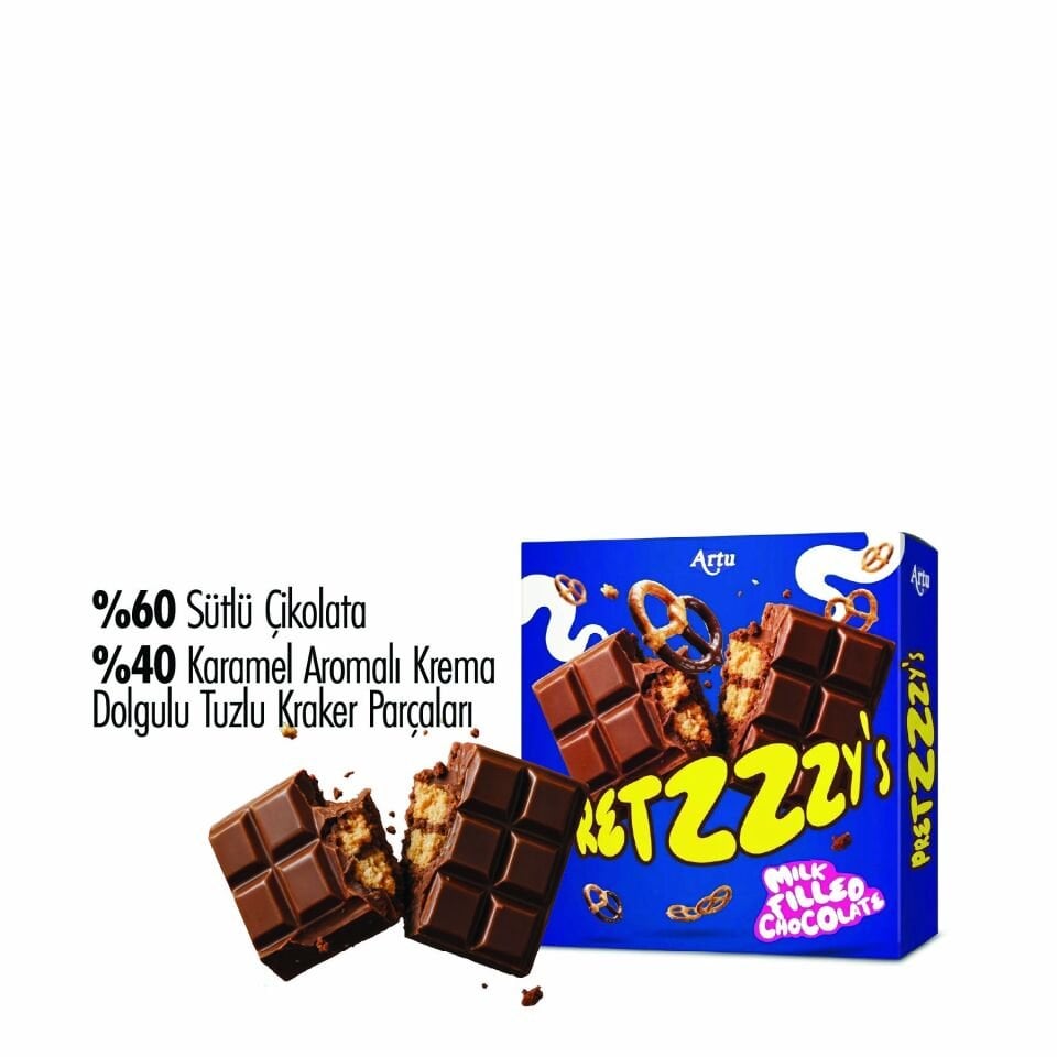 Pretzel Parçacıklı Sütlü Çikolata, 80g (6'lı Paket)