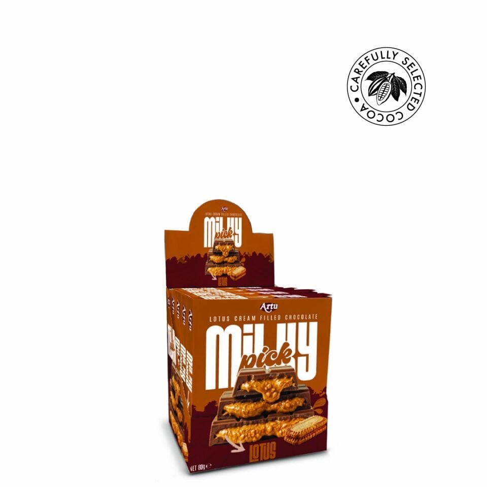 Milky Pick Lotus Krema Dolgulu Çikolata, 80g (6'lı Paket)