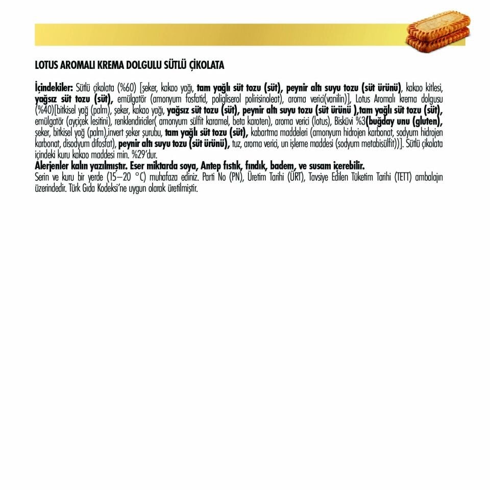 Milky Pick Lotus Krema Dolgulu Çikolata 80g