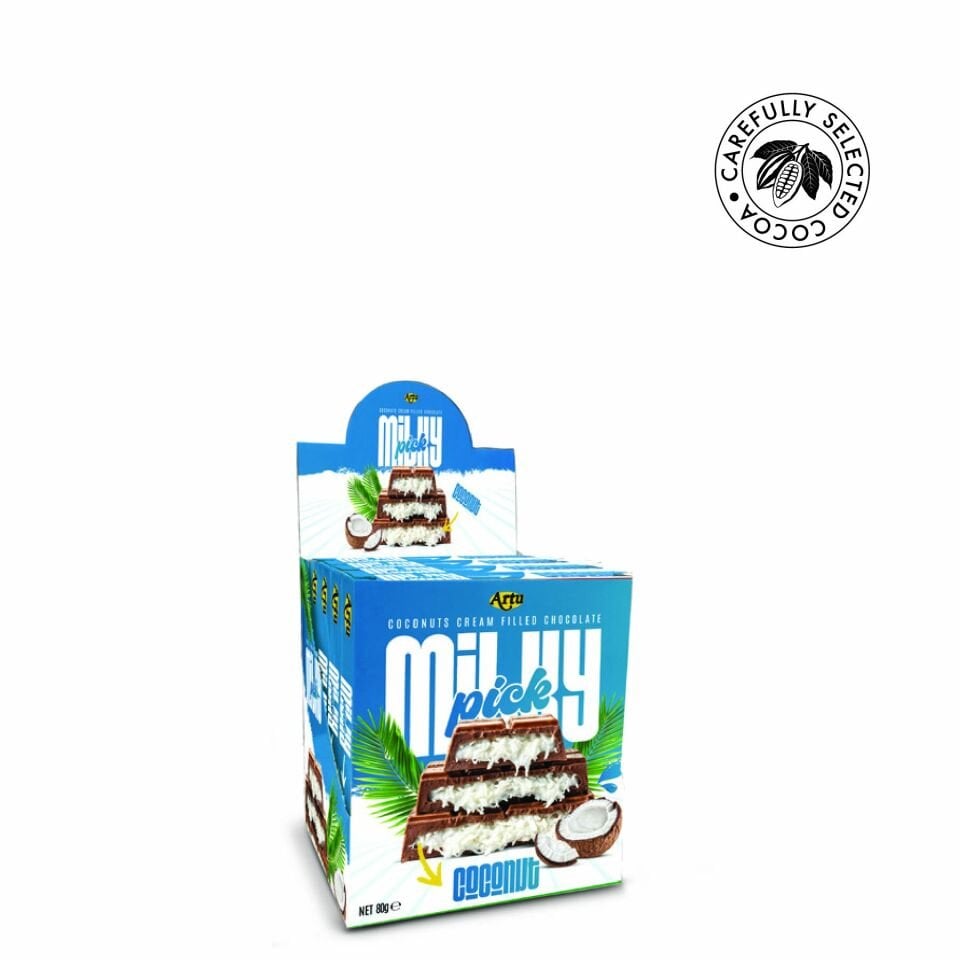 Milky Pick Hindistan Cevizi Krema Dolgulu Çikolata, 80g (6'lı Paket)