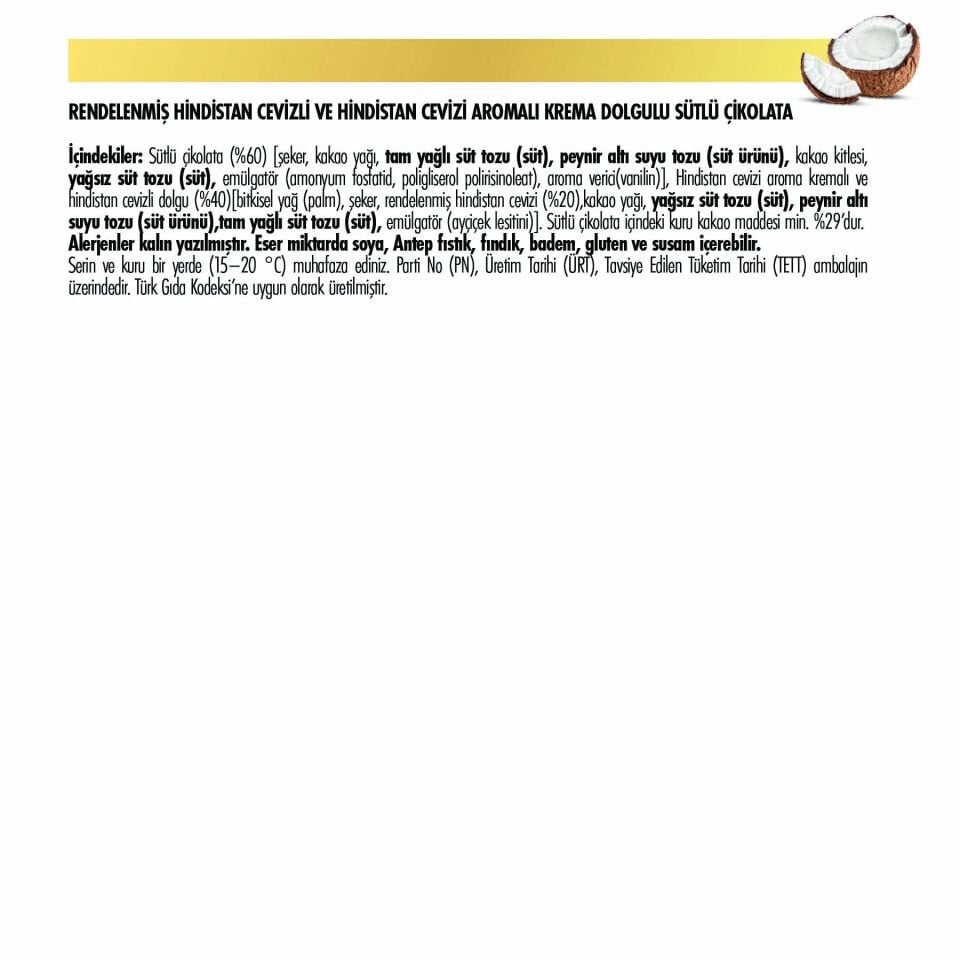 Milky Pick Hindistan Cevizi Krema Dolgulu Çikolata, 80g