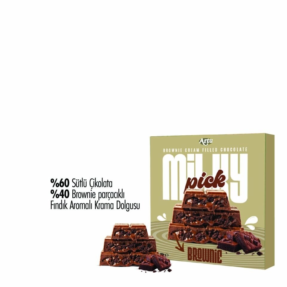 Milky Pick Borwnie Krema Dolgulu Çikolata, 80g (6'lı Paket)