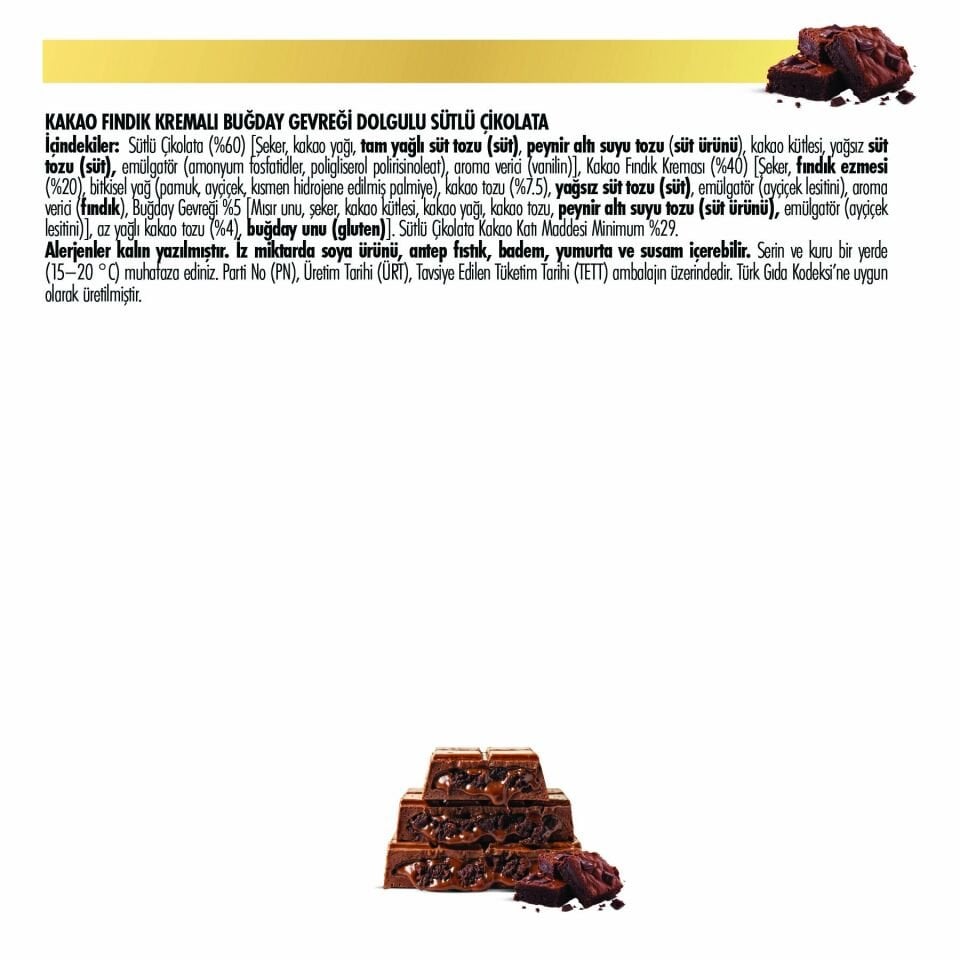 Milky Pick Borwnie Krema Dolgulu Çikolata 80g