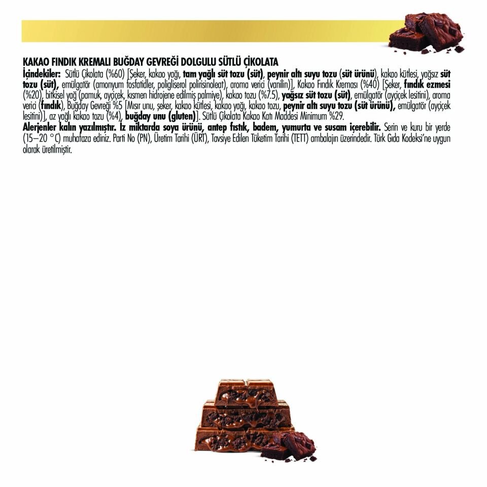 Milky Pick Borwnie Krema Dolgulu Çikolata, 80g (6'lı Paket)