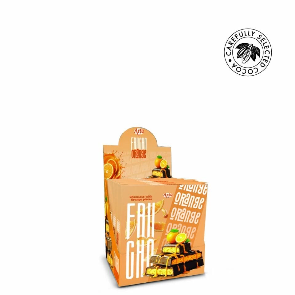 Frucho Portakal Meyve Şekerlemesi Parçacıklı Sütlü Çikolata, 80 g (6'lı Paket)