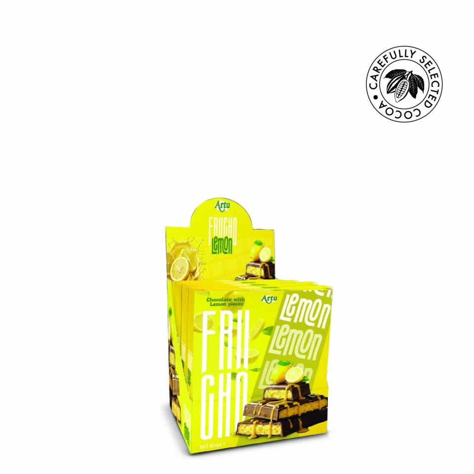 Frucho Limon Meyve Şekerlemesi Parçacıklı Sütlü Çikolata, 80 g (6'lı Paket)