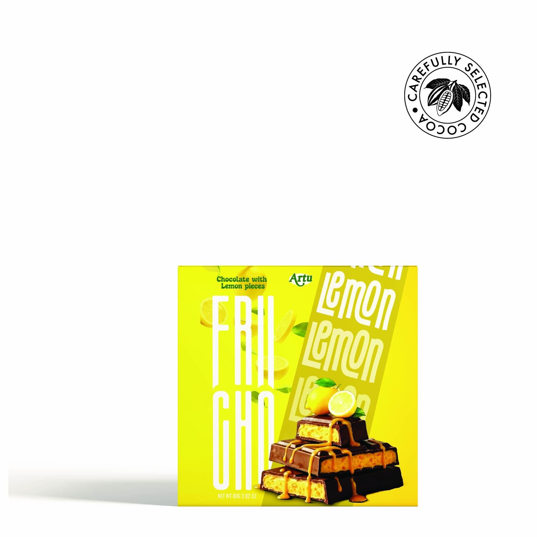 Frucho Limon Meyve Şekerlemesi Parçacıklı Sütlü Çikolata, 80 g