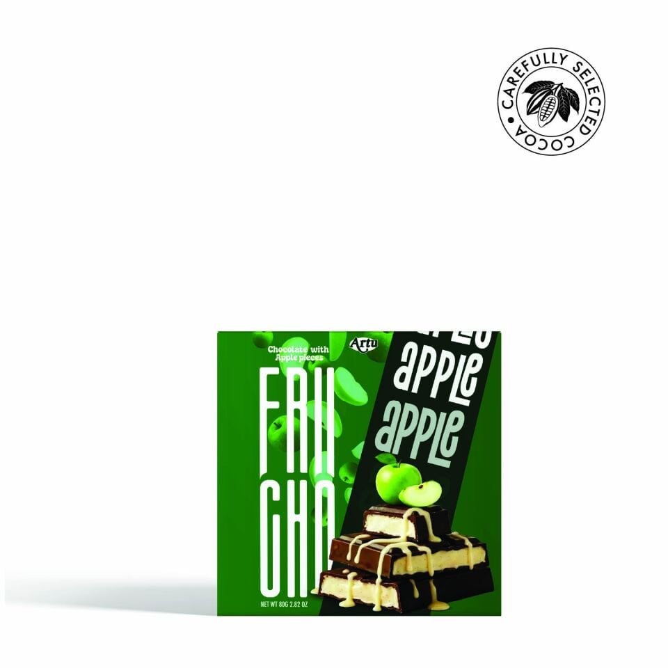 Frucho Elma Meyve Şekerlemesi Parçacıklı Sütlü Çikolata, 80 g