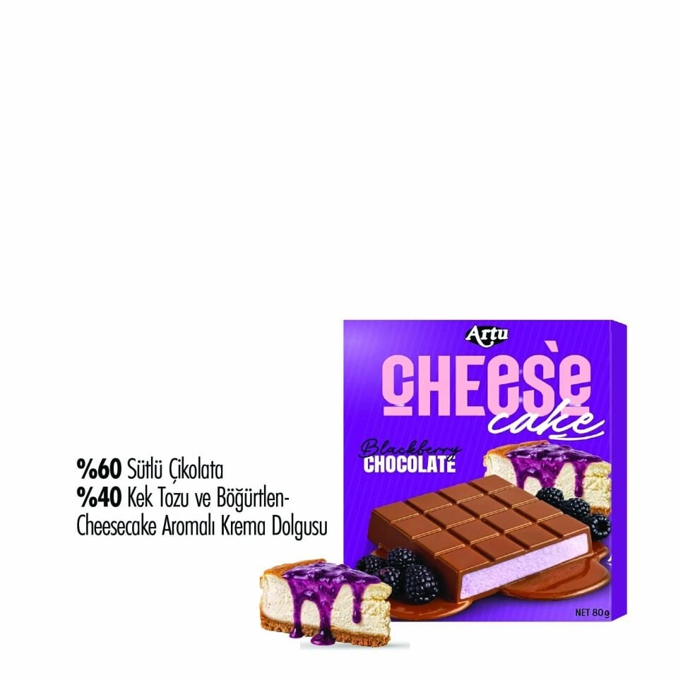 Cheese Cake Böğürtlenli Çikolata, 80g (6'lı Paket)