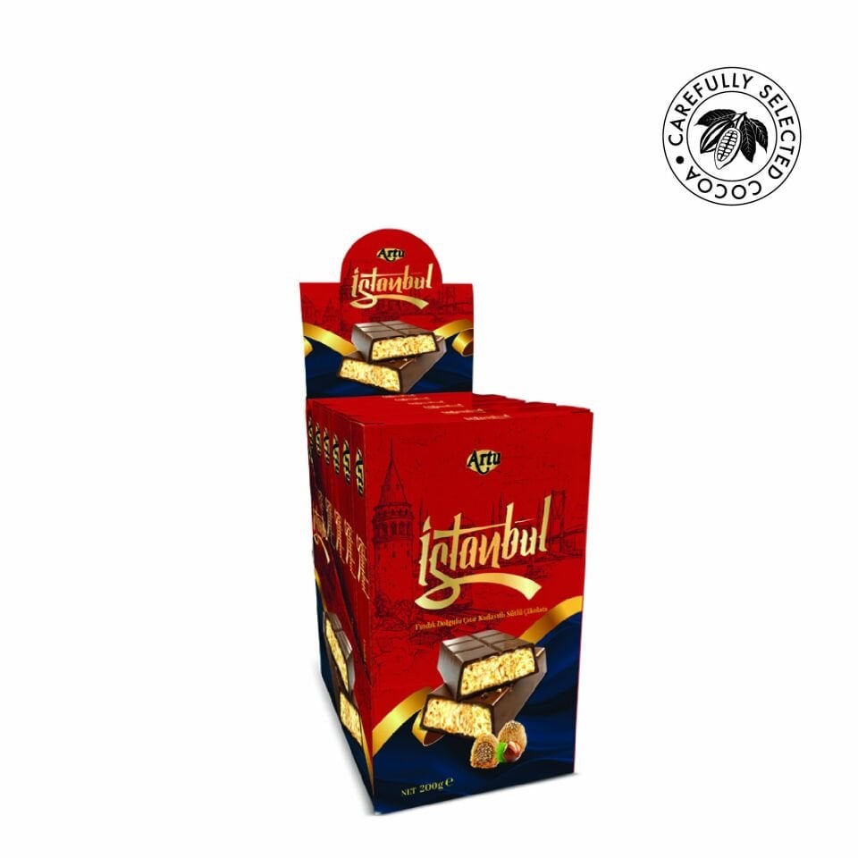 İstanbul Fındık Dolgulu Çıtır Kadayıflı Sütlü Çikolata 200g (6'lı Paket)