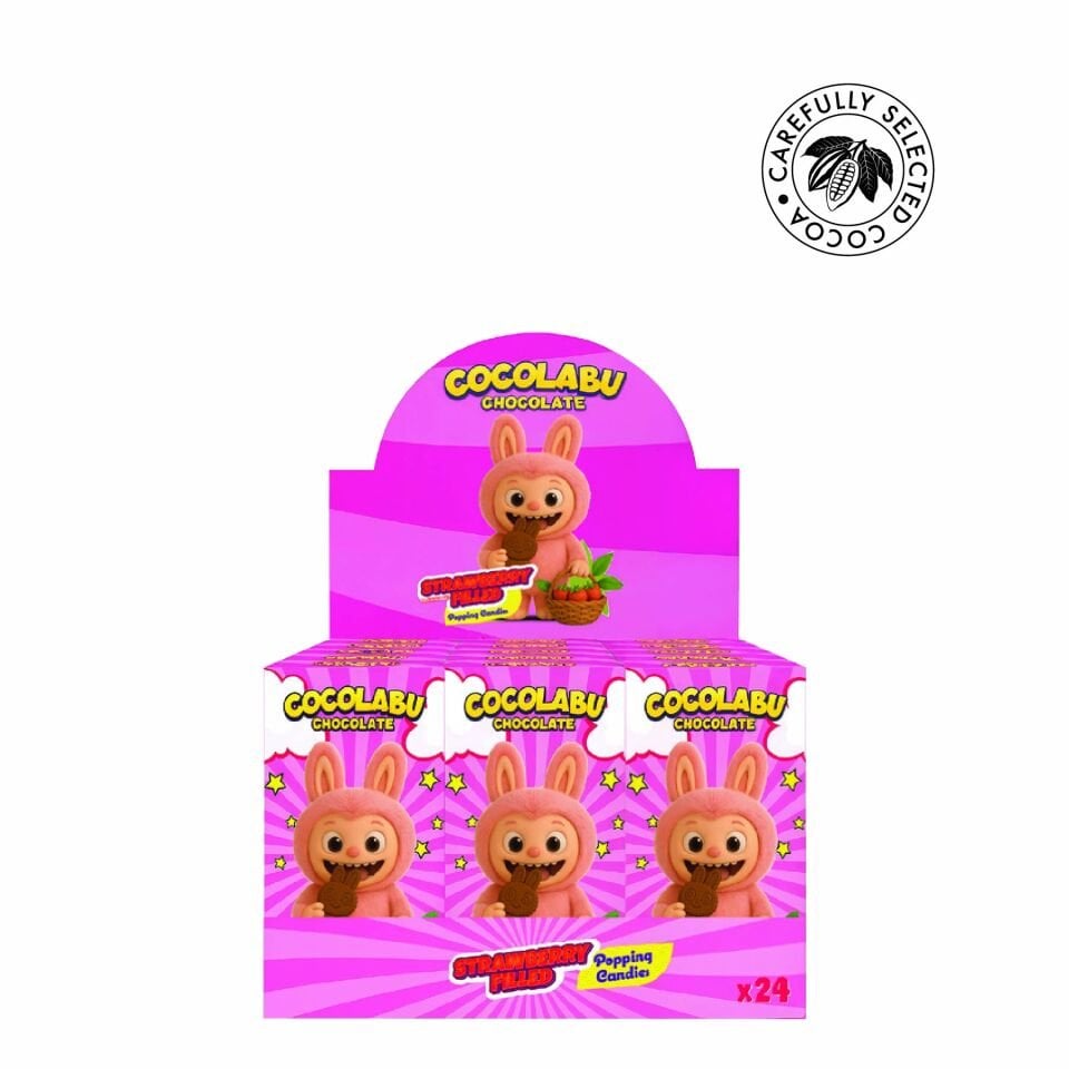 Cocolabu Çilek Aroma Dolgulu Çikolata, 58 gr (24'lü Paket)