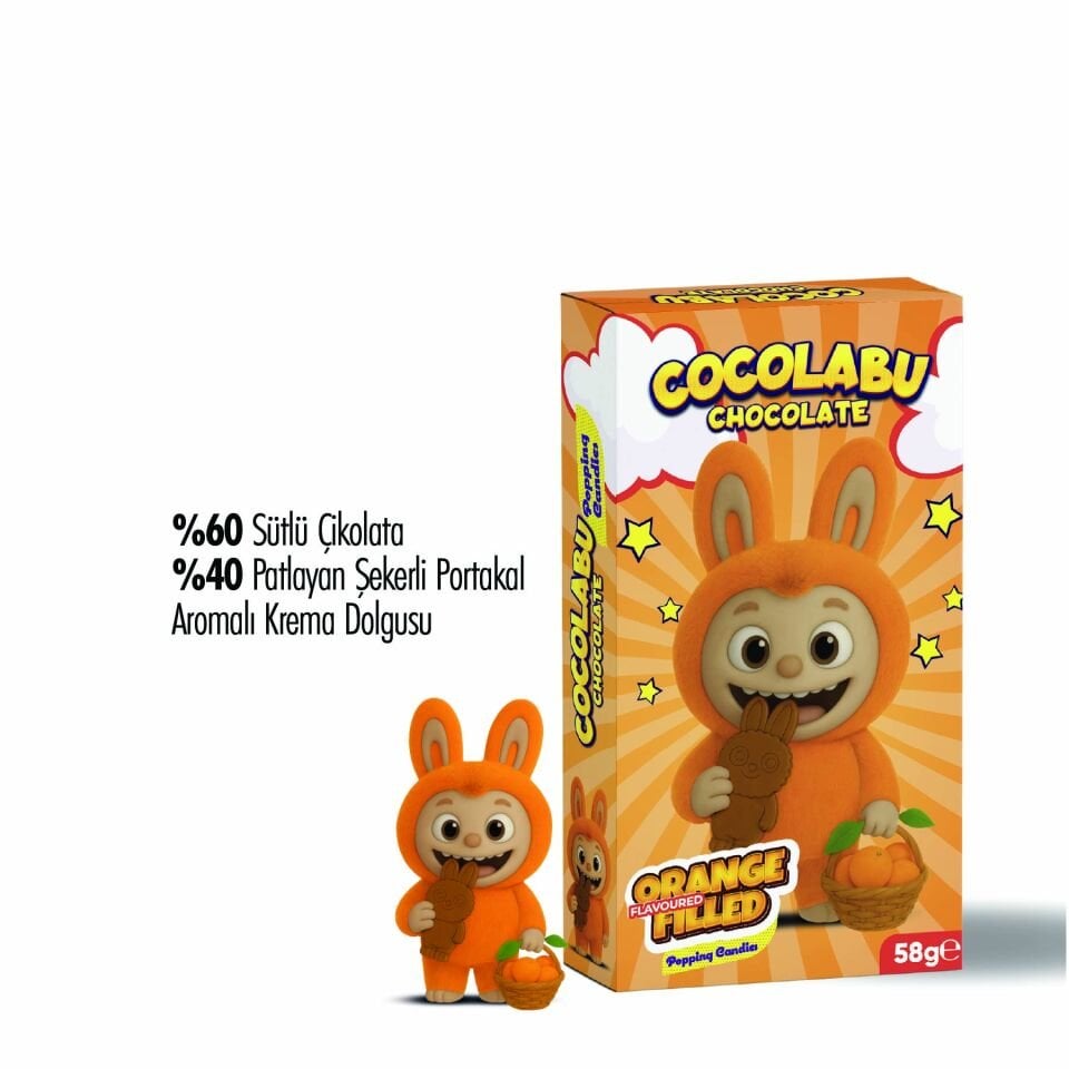 Cocolabu Portakal Aroma Dolgulu Çikolata, 58 g (24'lü Paket)