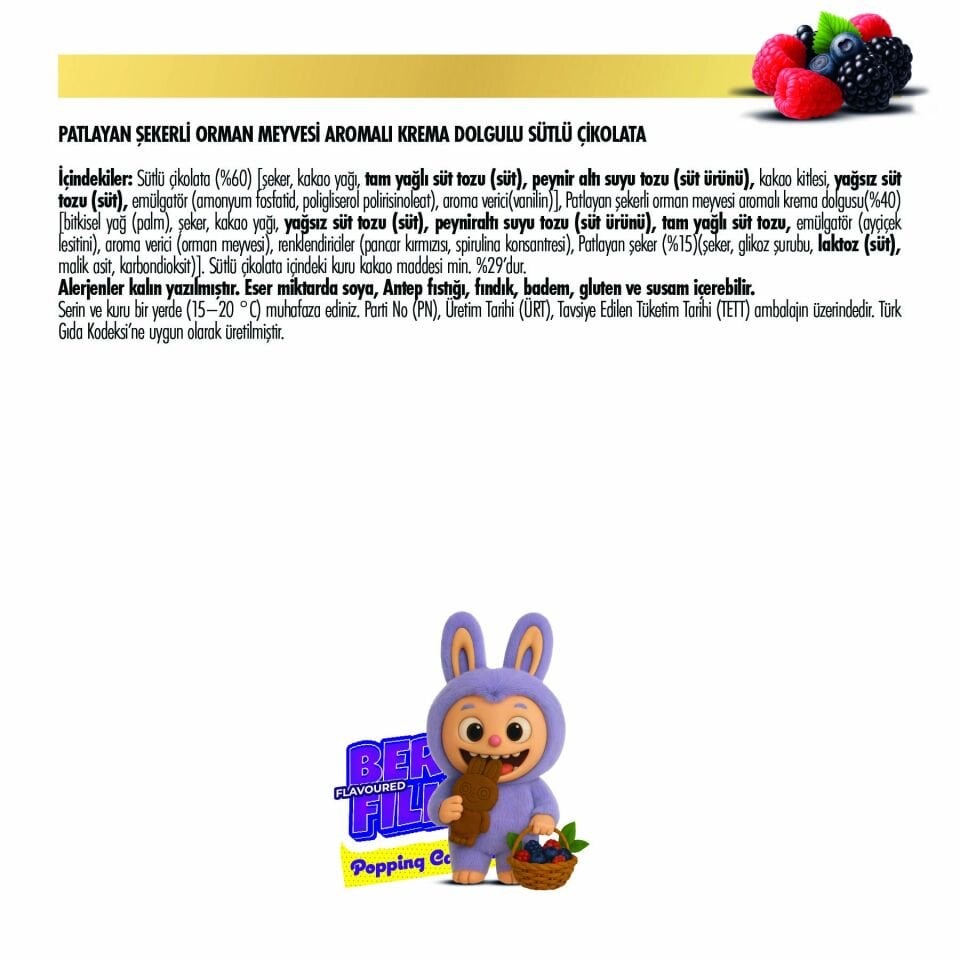 Cocolabu Orman Meyve Aromalı Dolgulu Çikolata, 58 gr