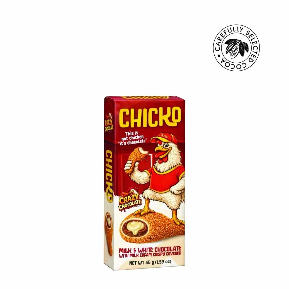 Chicko Karamelize Bisküvisi Parçacıkları ile Kaplanmış Krama Dolgulu Çikolata, 50g