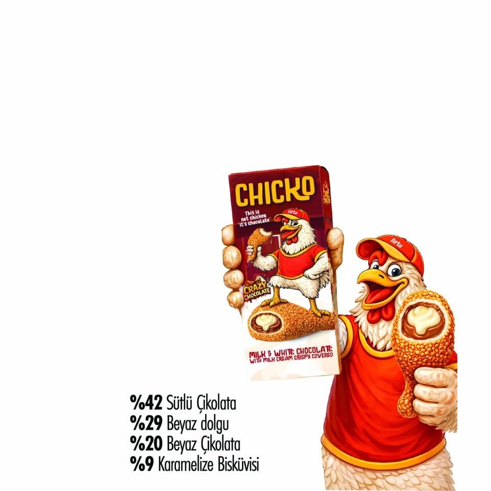 Chicko Karamelize Bisküvisi Parçacıkları ile Kaplanmış Krama Dolgulu Çikolata, 50g