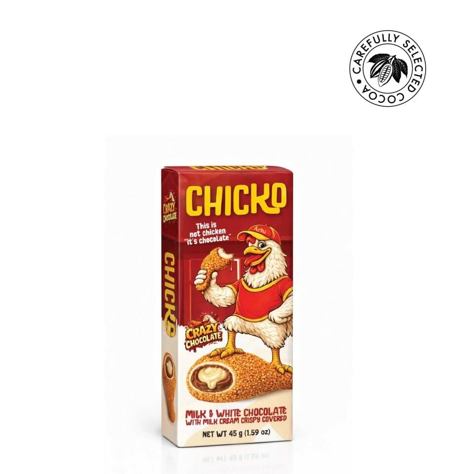Chicko Karamelize Bisküvi Parçacıkları ile Kaplanmış Krema Dolgulu Çikolata, 50g (12’li Paket)