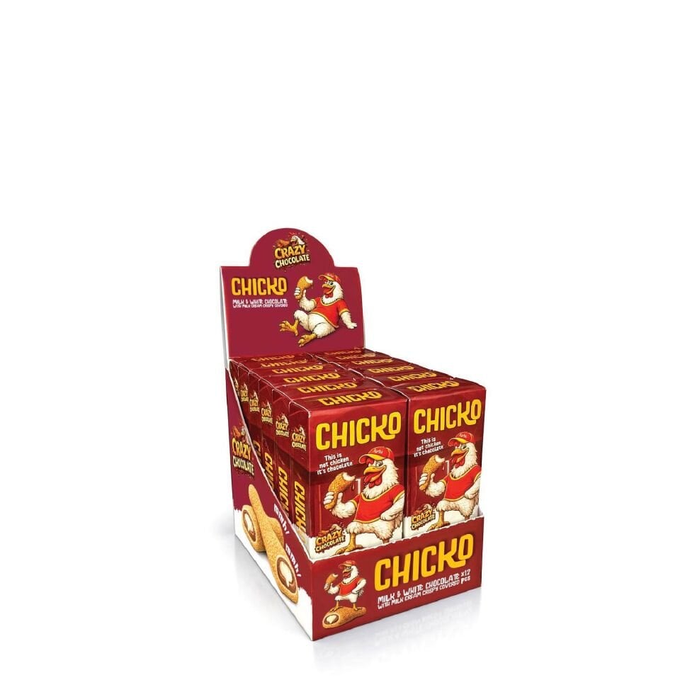Chicko Karamelize Bisküvi Parçacıkları ile Kaplanmış Krema Dolgulu Çikolata, 50g (12’li Paket)